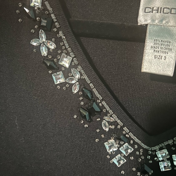 Chico’s V-neck embellished Tank - Picture 3 of 7